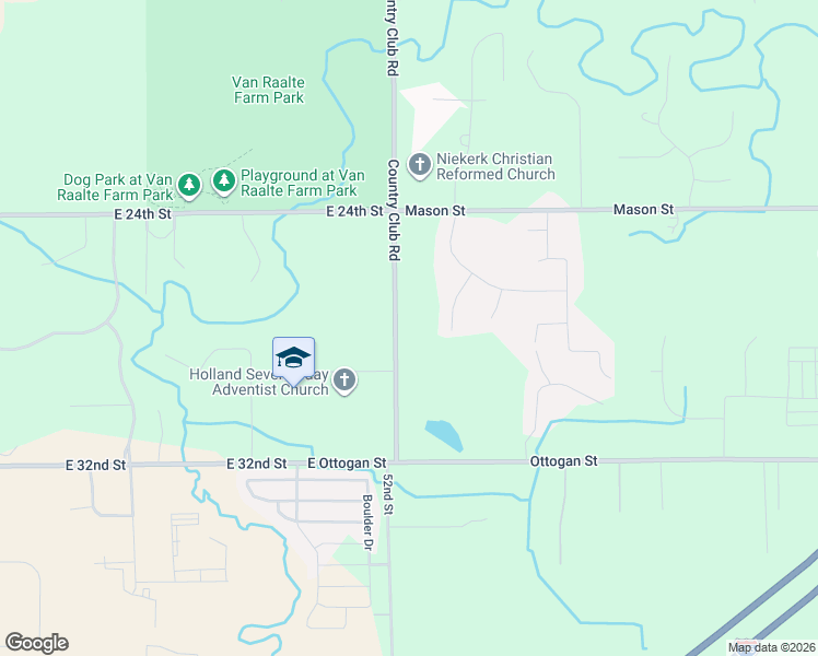 map of restaurants, bars, coffee shops, grocery stores, and more near 661 Country Club Road in Holland