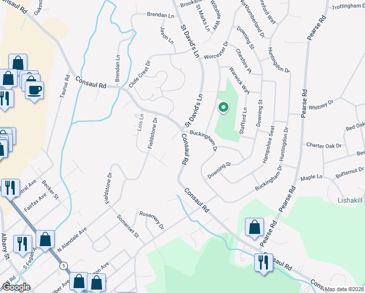 map of restaurants, bars, coffee shops, grocery stores, and more near 4114 Consaul Road in Schenectady