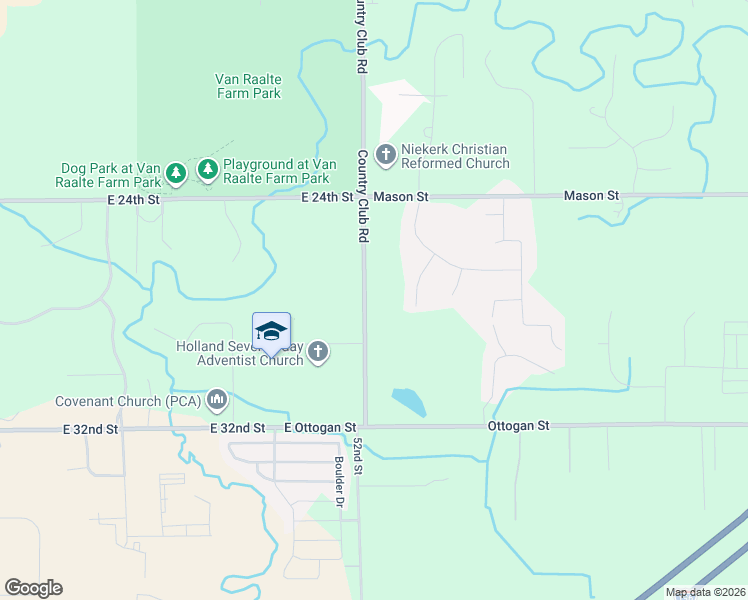 map of restaurants, bars, coffee shops, grocery stores, and more near 661 Country Club Road in Holland