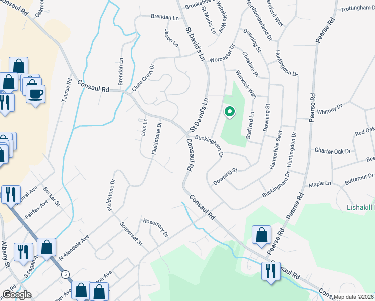 map of restaurants, bars, coffee shops, grocery stores, and more near 4110 Consaul Road in Schenectady