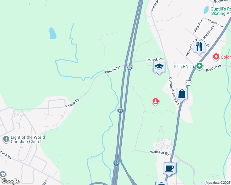 map of restaurants, bars, coffee shops, grocery stores, and more near 90 Pollock Road in Latham