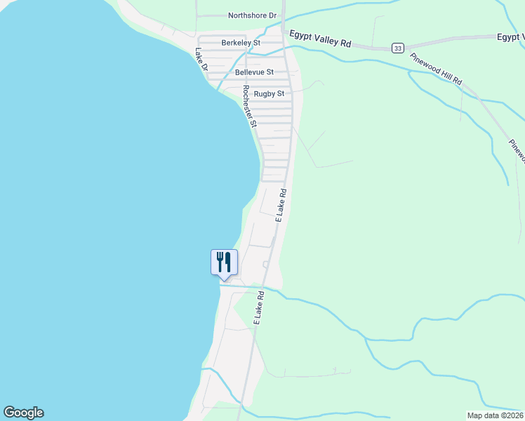 map of restaurants, bars, coffee shops, grocery stores, and more near 5148 Blue Heron Way in Honeoye