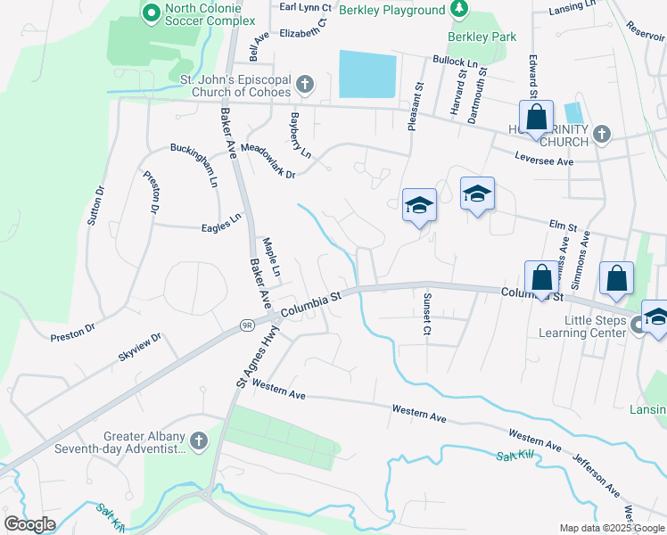 map of restaurants, bars, coffee shops, grocery stores, and more near 427 Columbia Street Extension in Cohoes