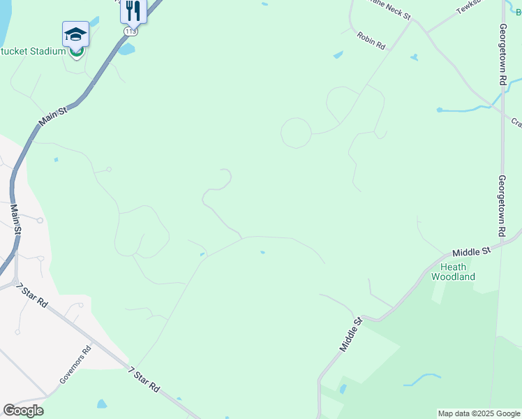 map of restaurants, bars, coffee shops, grocery stores, and more near 44 Wood Street in Groveland