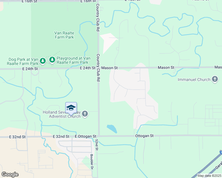 map of restaurants, bars, coffee shops, grocery stores, and more near 625 Country Club Road in Holland