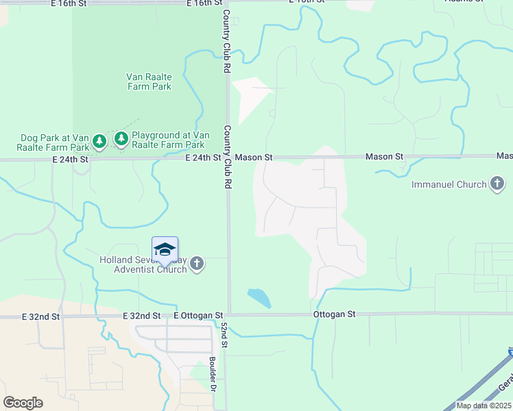 map of restaurants, bars, coffee shops, grocery stores, and more near 625 Country Club Road in Holland