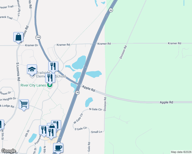map of restaurants, bars, coffee shops, grocery stores, and more near in Waterford