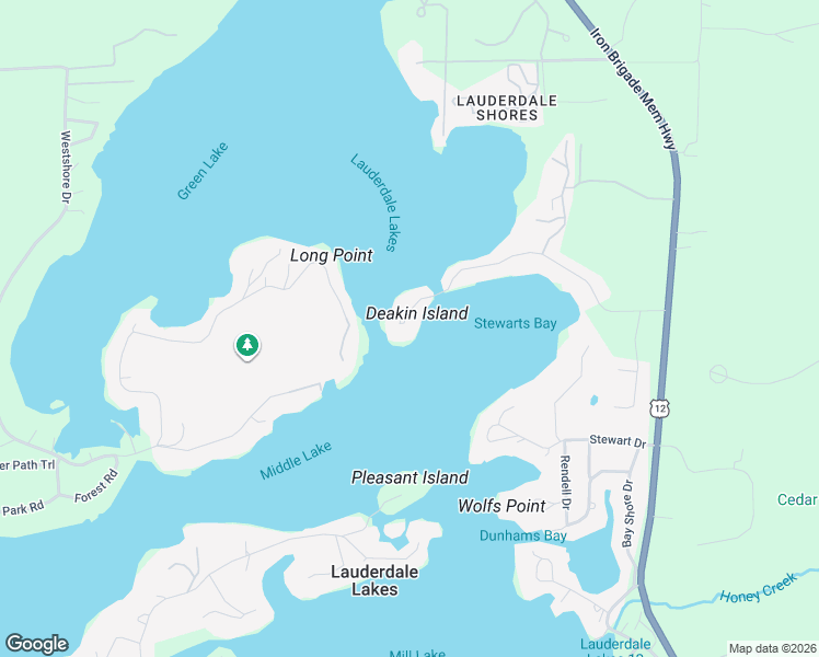 map of restaurants, bars, coffee shops, grocery stores, and more near W5357 Lauderdale Drive in Elkhorn