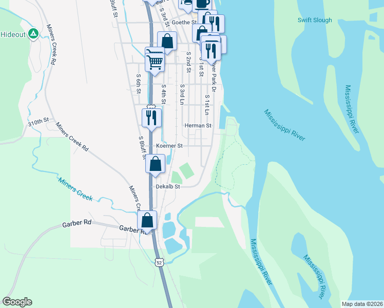 map of restaurants, bars, coffee shops, grocery stores, and more near 900-998 South 1st Street in Guttenberg