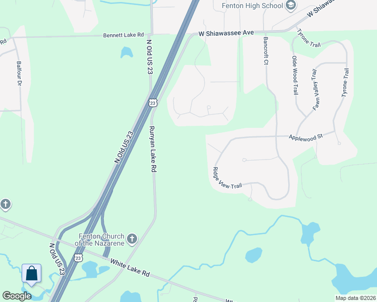 map of restaurants, bars, coffee shops, grocery stores, and more near 11359 Hidden Ridge Trail in Fenton