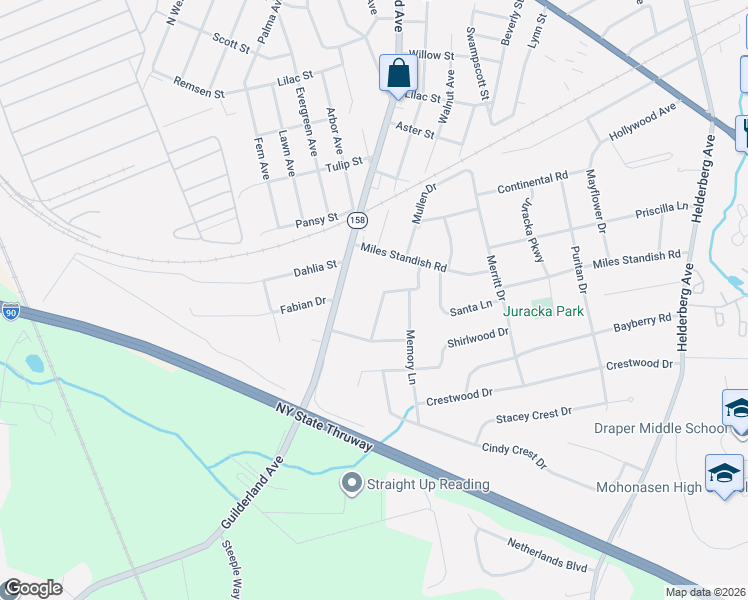 map of restaurants, bars, coffee shops, grocery stores, and more near 3220 Guilderland Avenue in Rotterdam
