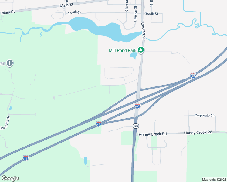 map of restaurants, bars, coffee shops, grocery stores, and more near W2143 O Leary Lane in East Troy