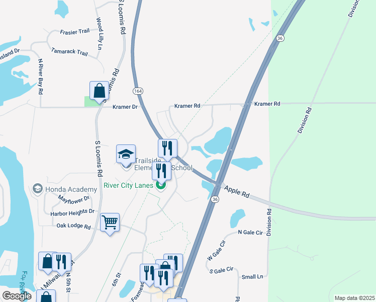 map of restaurants, bars, coffee shops, grocery stores, and more near 819 Cornerstone Crossing in Waterford