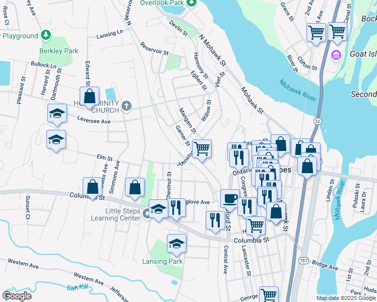 map of restaurants, bars, coffee shops, grocery stores, and more near in Cohoes