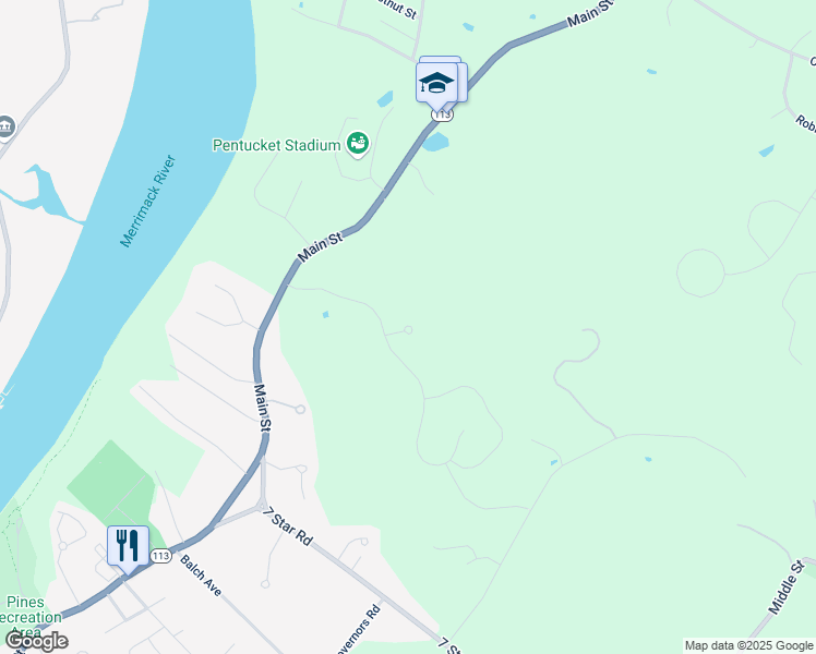 map of restaurants, bars, coffee shops, grocery stores, and more near 1 Nichols Way in Groveland