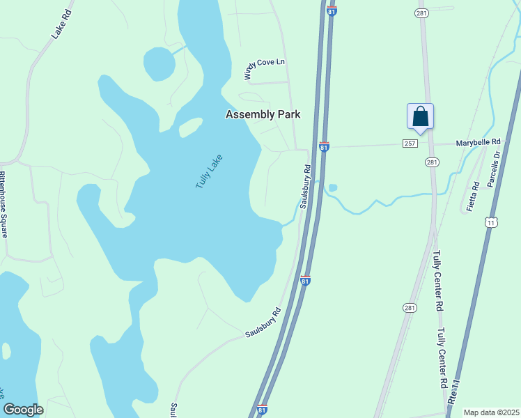 map of restaurants, bars, coffee shops, grocery stores, and more near 7591 Cummings Point Road in Tully