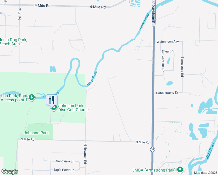 map of restaurants, bars, coffee shops, grocery stores, and more near 4351 North Newman Road in Racine