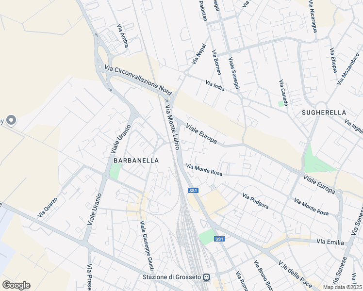 map of restaurants, bars, coffee shops, grocery stores, and more near in Grosseto