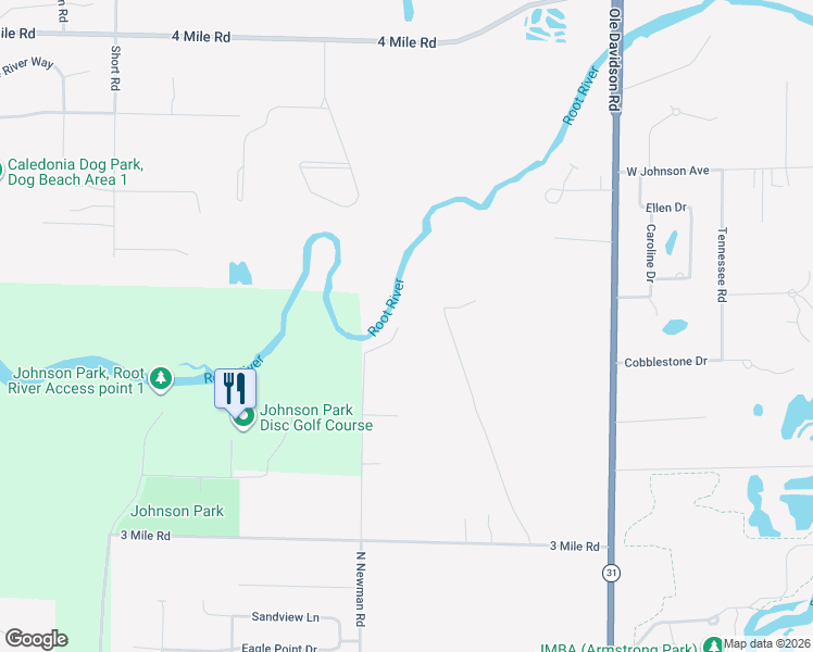 map of restaurants, bars, coffee shops, grocery stores, and more near 4351 North Newman Road in Racine