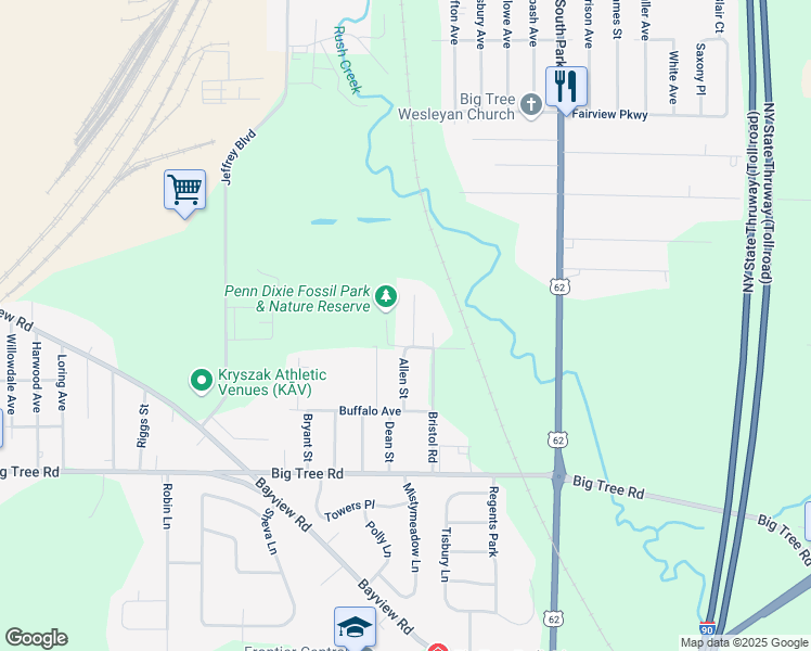 map of restaurants, bars, coffee shops, grocery stores, and more near 3976 Caitlin Terrace in Buffalo