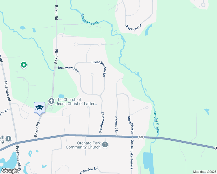 map of restaurants, bars, coffee shops, grocery stores, and more near 7 Silent Meadow Lane in Orchard Park
