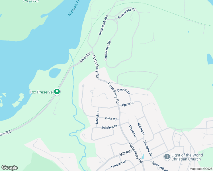 map of restaurants, bars, coffee shops, grocery stores, and more near 188A Forts Ferry Road in Latham