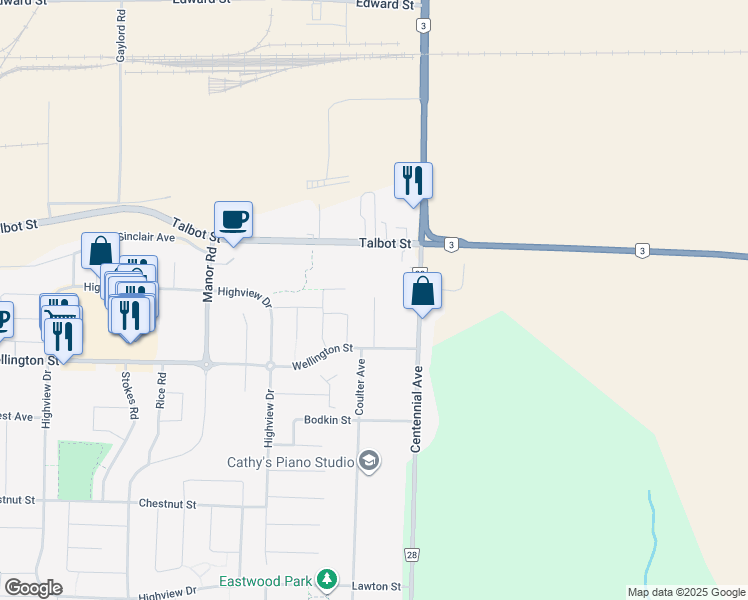 map of restaurants, bars, coffee shops, grocery stores, and more near 25 Hedges Court in St. Thomas