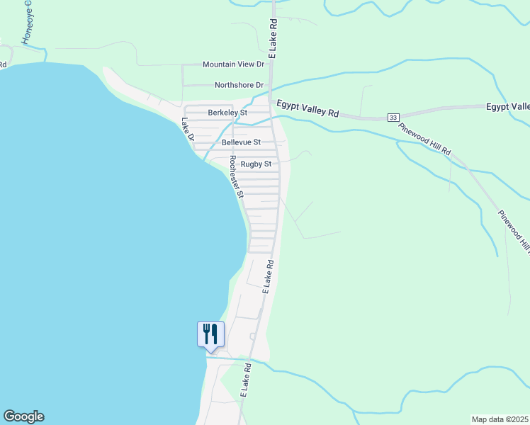 map of restaurants, bars, coffee shops, grocery stores, and more near 8481 Hamilton Street in Honeoye