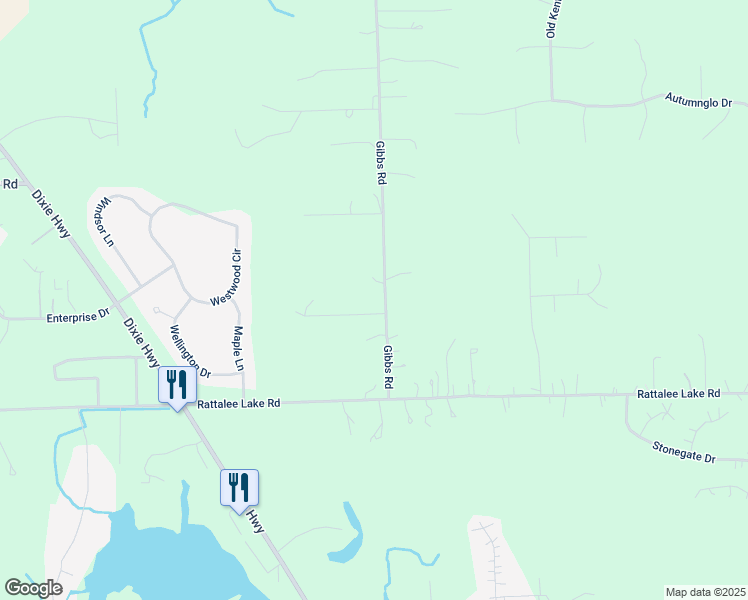 map of restaurants, bars, coffee shops, grocery stores, and more near 9753 Gibbs Road in Clarkston