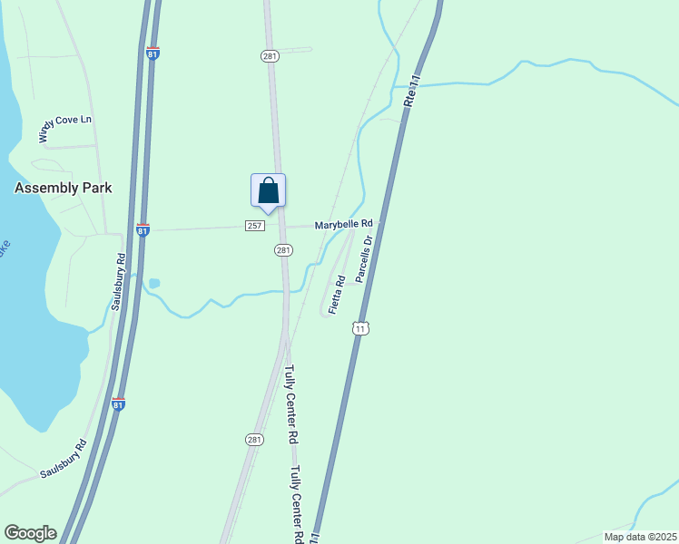 map of restaurants, bars, coffee shops, grocery stores, and more near 2406 Marybelle Road in Tully