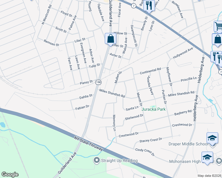map of restaurants, bars, coffee shops, grocery stores, and more near 3 Mullen Drive in Rotterdam