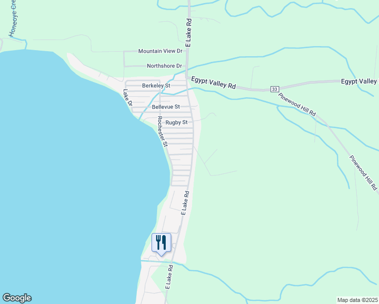 map of restaurants, bars, coffee shops, grocery stores, and more near 8481 Hamilton Street in Honeoye