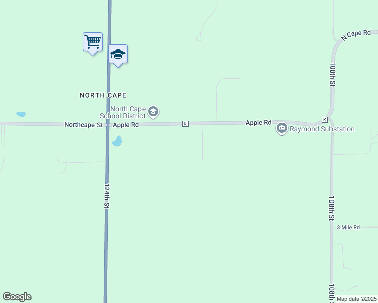 map of restaurants, bars, coffee shops, grocery stores, and more near 3731 North Cape Court in Racine County