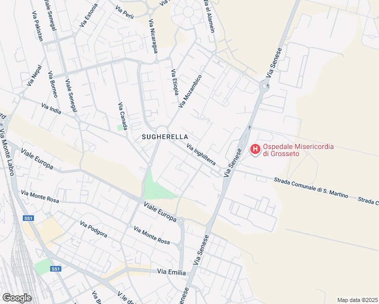 map of restaurants, bars, coffee shops, grocery stores, and more near 42 Via Unione Sovietica in Grosseto