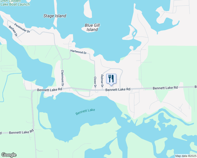 map of restaurants, bars, coffee shops, grocery stores, and more near 11550 Delmar Drive in Fenton