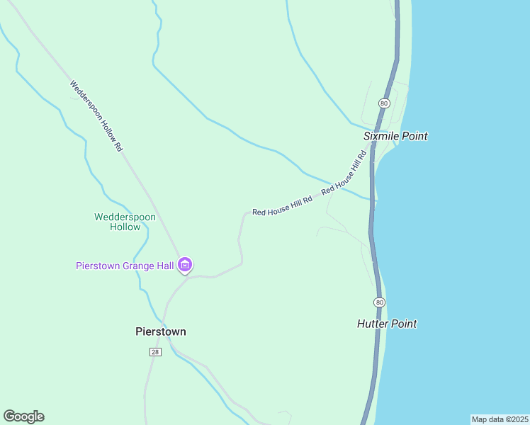 map of restaurants, bars, coffee shops, grocery stores, and more near Red House Hill Road in Otsego County