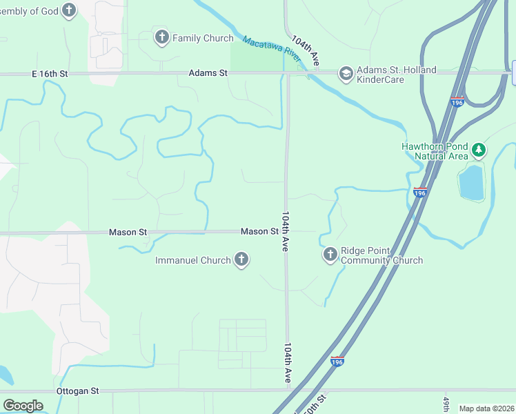 map of restaurants, bars, coffee shops, grocery stores, and more near 445 104th Avenue in Holland