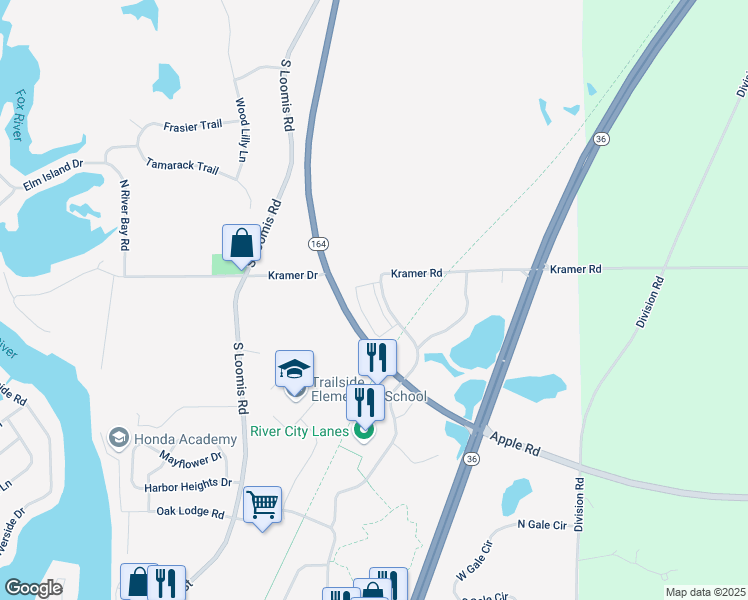 map of restaurants, bars, coffee shops, grocery stores, and more near 819 Cornerstone Crossing in Waterford