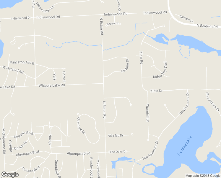 map of restaurants, bars, coffee shops, grocery stores, and more near 9460 North Eston Road in Clarkston