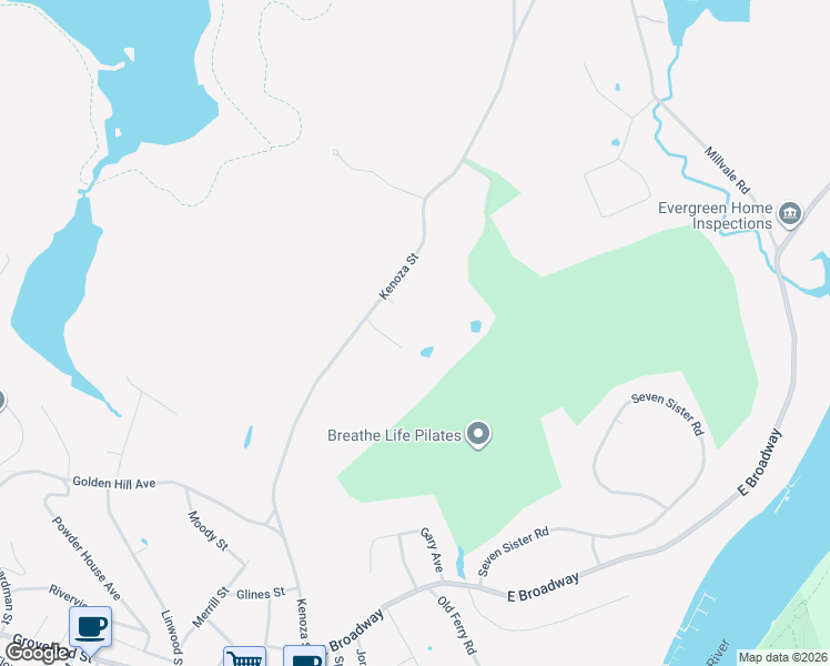 map of restaurants, bars, coffee shops, grocery stores, and more near 207 Kenoza Street in Haverhill