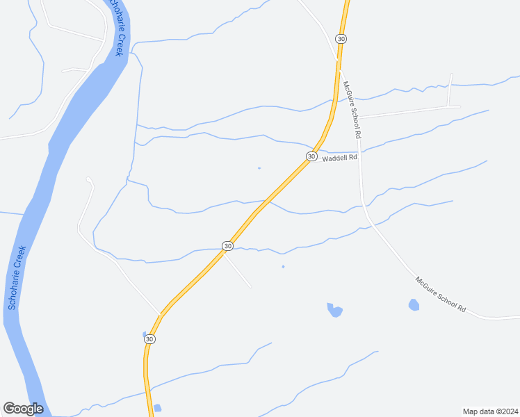 map of restaurants, bars, coffee shops, grocery stores, and more near Highway 30 in Schenectady