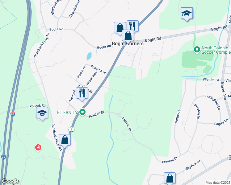 map of restaurants, bars, coffee shops, grocery stores, and more near 4 Meadow Street in Cohoes