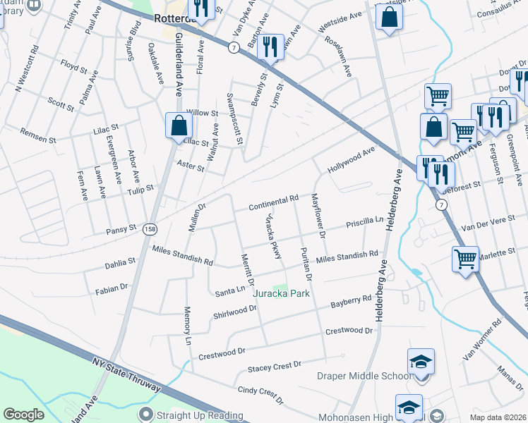 map of restaurants, bars, coffee shops, grocery stores, and more near 27 Continental Road in Rotterdam