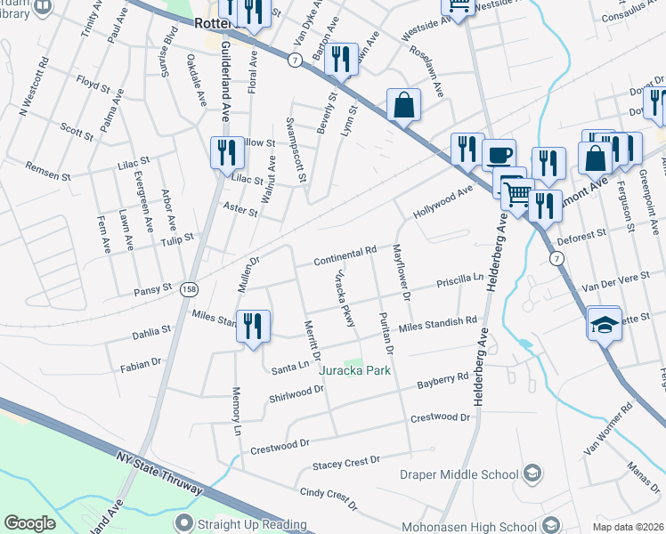 map of restaurants, bars, coffee shops, grocery stores, and more near 27 Continental Road in Rotterdam