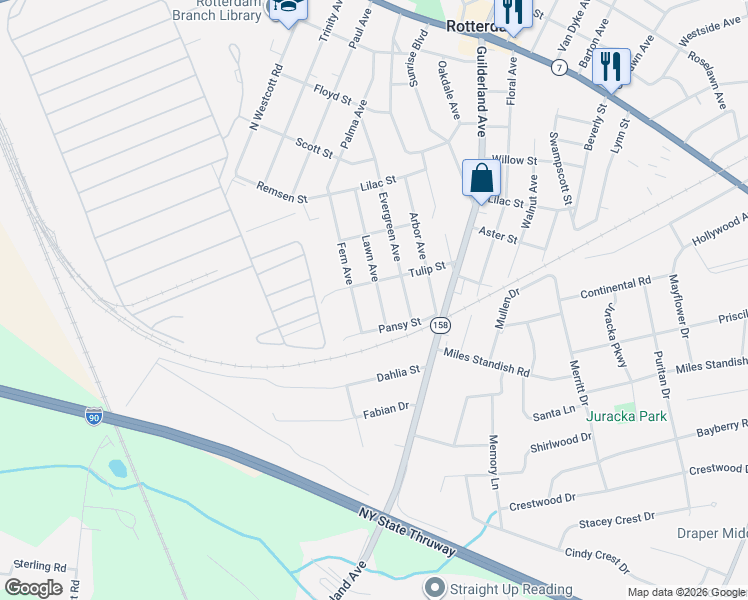 map of restaurants, bars, coffee shops, grocery stores, and more near 1402 Lawn Avenue in Rotterdam