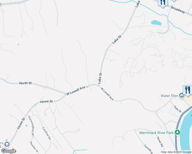 map of restaurants, bars, coffee shops, grocery stores, and more near 24 Lake Street in Haverhill