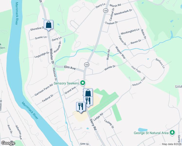 map of restaurants, bars, coffee shops, grocery stores, and more near 10 Phillips Drive in Hudson