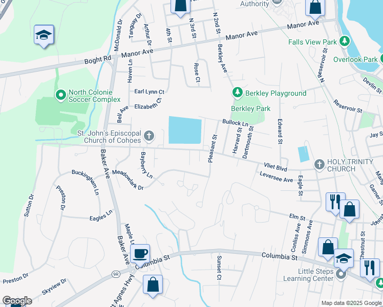 map of restaurants, bars, coffee shops, grocery stores, and more near 4 Tremont Street in Cohoes