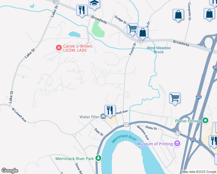 map of restaurants, bars, coffee shops, grocery stores, and more near 169 Morgan Drive in Haverhill