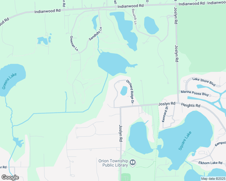 map of restaurants, bars, coffee shops, grocery stores, and more near 534 Orchard Ridge Drive in Orion charter Township